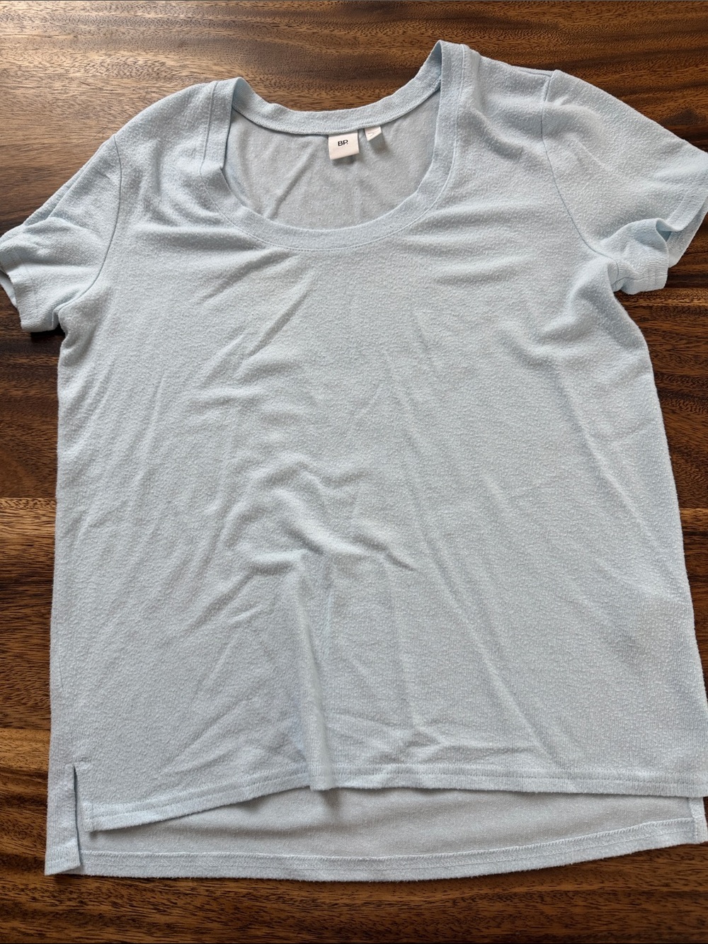 bp Scoop Neck Short Sleeve Top - Light Blue